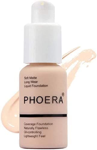 Image of ABRUS® - Phoera Foundation Makeup, Full Coverage Foundation, Soft Matte Oil Control Concealer, Liquid Foundation, Long Lasting 24HR Waterproof and Blendable 30ml (101 Porcelain)