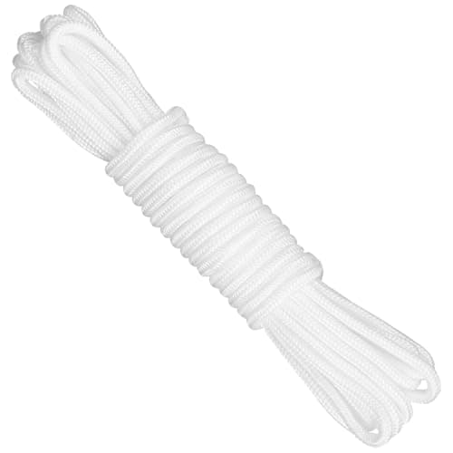 Image of 4 Meters Heavy Duty Patio Umbrella Cord Replacement,White Nylon Rope,Thick Parasol Cord,for Camping, Survival, Gardening, Bundling, Workshop, Outdoor Multipurpose Utility Rope（4 Millimetres in Thickn)