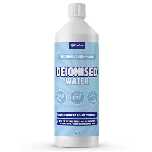 Image of Pure Safe Deionised Water 1 Litre Mineral-Free Water for Car Batteries, Steam Irons, Cleaning & Laboratory Use, No Impurities, Multi-Purpose Distilled Water Alternative