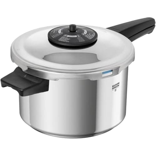 Image of Kuhn Rikon Pressure Cooker Duromatic Neo 5L/22cm Food Steamer with Long Handle. Multi Cooker Hotpot with Auto Lock Lid. Stainless Steel Pot. Instant Cook Pot – 10 Year Kuhn Rikon Cookware Guarantee