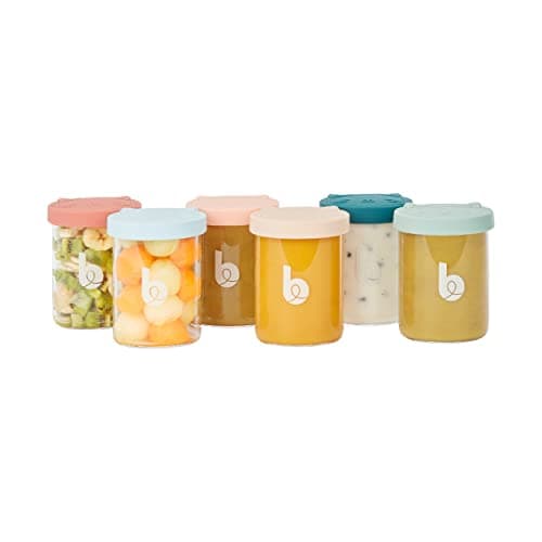 Image of Babymoov ISY BOWLS - set of 6 250ml Superior Borosilicate Glass Baby Food Storage Containers | Small Glass Jars with Airtight Lids