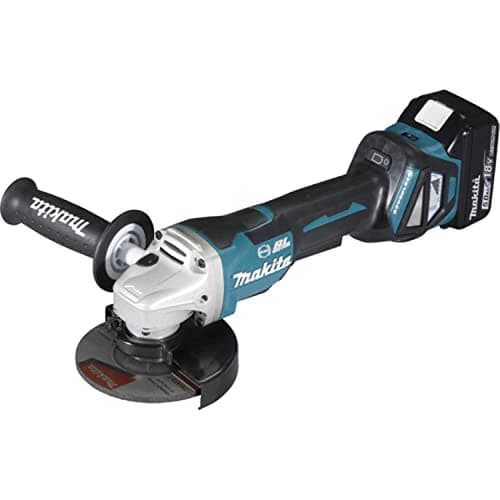 Image of Makita DGA517RTJ Angle Grinder, 18 V, Blue, 125 mm, Set of 4 Pieces