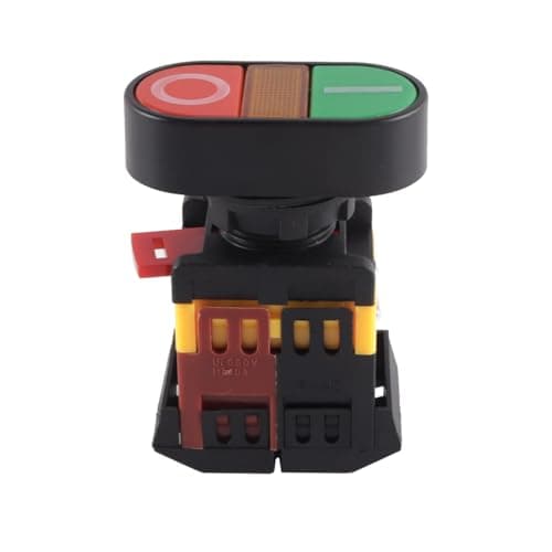 Image of WANGCL Push-Button Switch Double, NO+NC Momentary, 220V On/Off Buttons with Light Indicator for Cutting Machine Bench Drill SwitchTextile Machinery