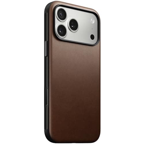 Image of NOMAD Modern Leather Case Brown Compatible with iPhone 17 Pro Max, Leather Magsafe Charging Compatible Phone Case for iPhone 17 Pro Max