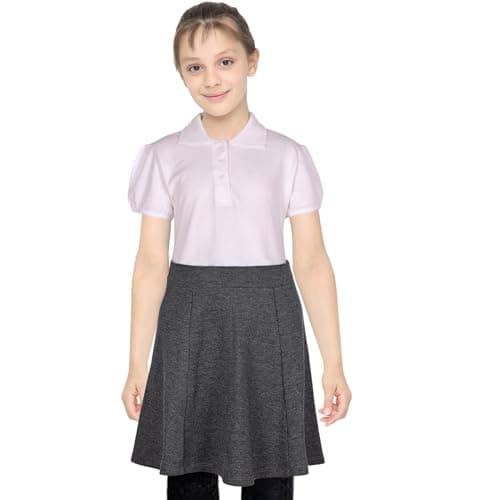 Image of A2Z 4 Kids Girls Plain School Uniform Skater Skirts Knee Length - UF Skirt Grey 11-12