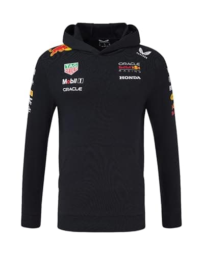 Image of Red Bull Racing F1 Team Kids' Hooded Pullover Hoody, Night Sky Blue, 2025 Season (UK, Age, 12 Years, 13 Years, Navy)
