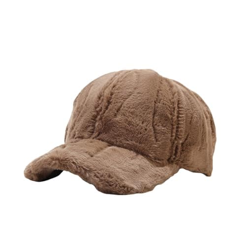 Image of Generisch Warm Winter Plush Baseball Cap Women Men Plush Wool Lambswool Baseball Cap Willys Cap, coffee, One Size