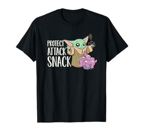 Image of Star Wars The Mandalorian Grogu Protect Attack Snack Chowder T-Shirt