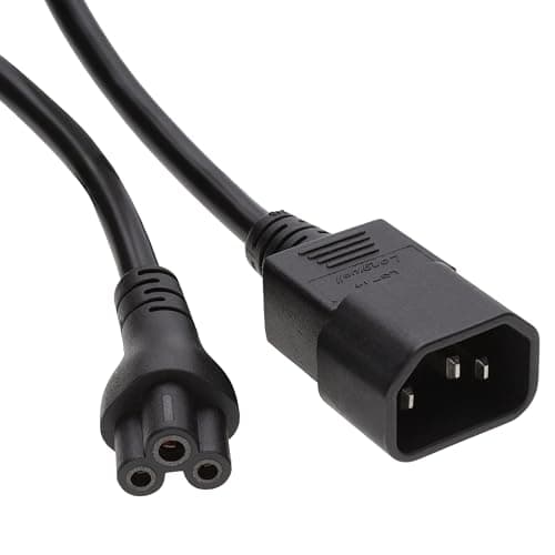 Image of kenable IEC Plug C14 to Cloverleaf Plug C5 Converter Adapter Power Cable 15cm [0.15m]