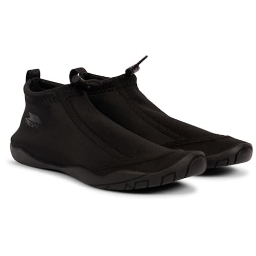Image of Trespass Unisex Aqua Shoes Starboard -Pull-On Toggle Adjustment, Lightweight, Grip Sole, Textile Upper & Lining, TPR Outsole Black