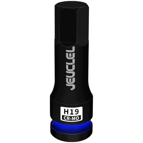 Image of JEUCLEL 19mm Hex Impact Bit Socket, H19 1/2-Inch Impact Drive Allen Socket, Cr-Mo Steel Lengthen Hex Screwdriver Adapter for Electric Ratchet Wrenches Fastening Screws