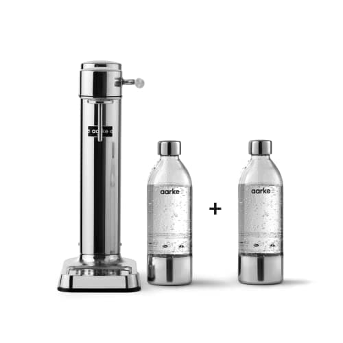 Image of Aarke Carbonator 3, Sparkling Water Maker with 2 x PET Bottles 800ml, Steel Finish