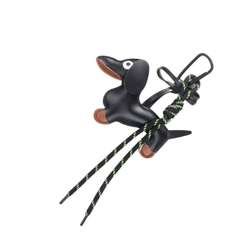 Image of sodeber Fashionable Retro Sausage Dog Keyring Fashionable Sturdy PU Jewelry Accessory for Collectors and Trendsetters Use Pet Lover Keychain