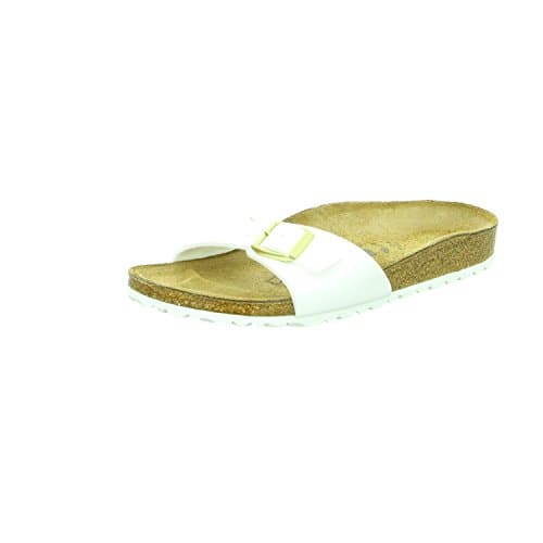 Image of Birkenstock Madrid Birko-Flor, Women’s Mules, Weiß (Weiss Lack), 7 UK (40 EU)