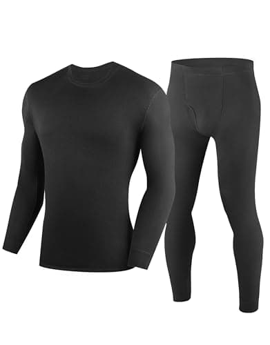 Image of YESWEL Merino Wool Base Layer Underwear For Cold Weather, Winter Long Johns For Men Thermal Lightweight And Midweight (Black,250g,L)