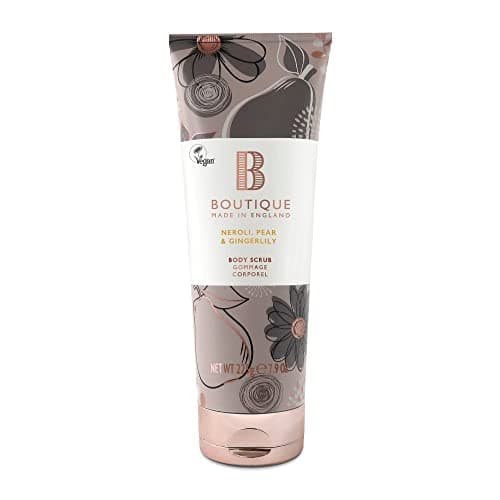 Image of Boutique Neroli, Pear & Gingerlily Fragrance Body Scrub, 225ml, Exfoliating Body Scrub, Refreshing - Essential Oils - Vegan and Cruelty Free, No SLS or Parabens - Made In England