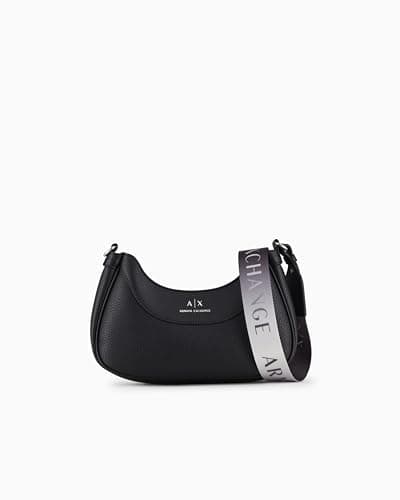 Image of Armani Exchange Women's Wave Small hobo Bag, Nero, One Size