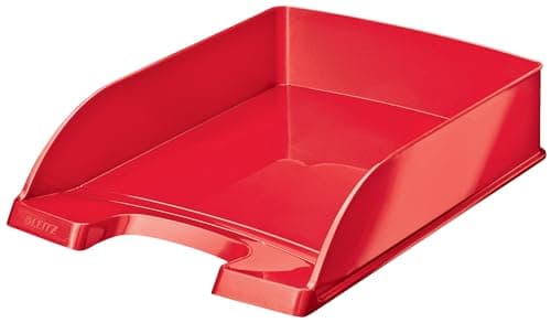 Image of Leitz Wow A4 Letter Tray, Red Desk Tray Organiser, A4 Paper Tray, 52263023,(52263026)