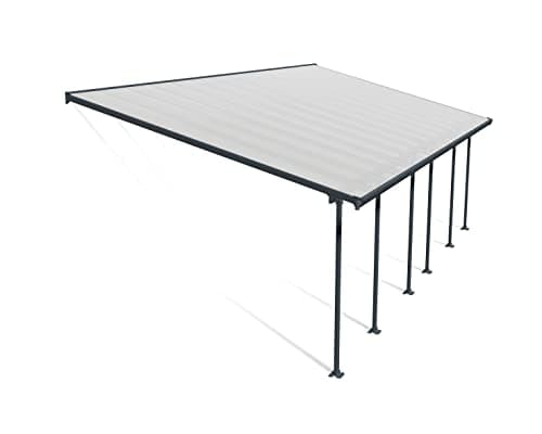 Image of Palram Canopia Pergola Patio Cover Feria 4x8.50 Aluminum structure for Year-Round Use - Grey