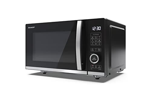 Image of SHARP YC-QG204AU-B Compact 20 Litre 800W Digital FLATBED Microwave with 1050W Grill, 10 power levels, ECO Mode, defrost function, LED cavity light - Black