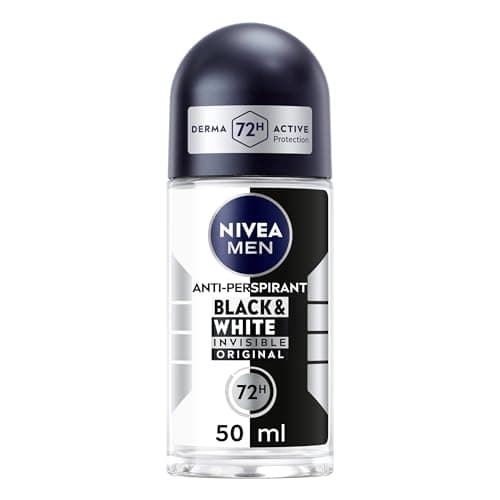 Image of NIVEA MEN Black & White Original Anti-Perspirant Roll On (50ml), 72hr Anti-Sweat Roll On Deodorant for Men, No Stains on Black and White Clothes