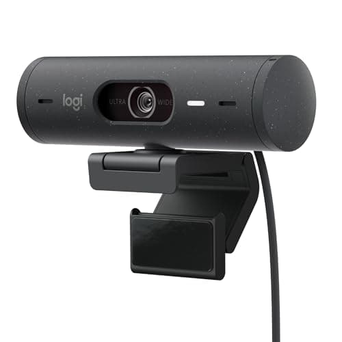 Image of Logitech Brio 500 Full HD webcam, auto framing, Show Mode, noise reducing mics, privacy shutter, USB-C, streaming & video calling - Microsoft Teams, Google Meet, Zoom, PC/Mac - Graphite