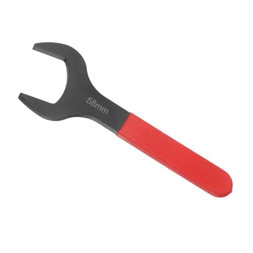 Image of Awclub 58mm Open End Wrench, 15 Degree Offset Thin U-Shaped Spanner with Red Shank, Black Finish for Automotive Repair & Furniture Assembly