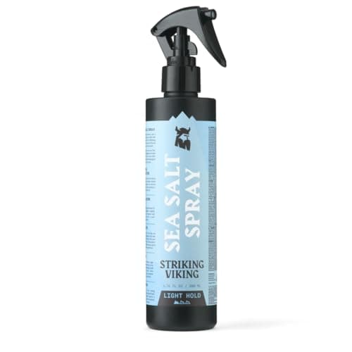 Image of Striking Viking Sea Salt Spray for Men - 200 ml - Curl Enhancing, Texturising Sea Salt Spray for Hair Volume, Shape & Hold - Mens Hair Products, Made in Germany (200 ml, Light Hold - Blue Ocean)