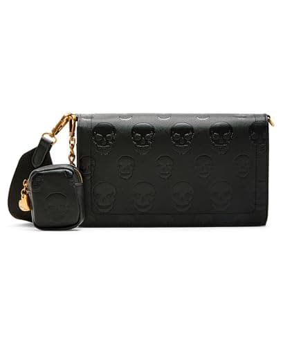 Image of Betsey Johnson Women's Skull Boss Wallet On A Chain, Black, One Size