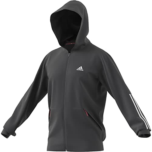 Image of adidas Men's Standard Motion Full-Zip Hoodie, Grey Six, Small