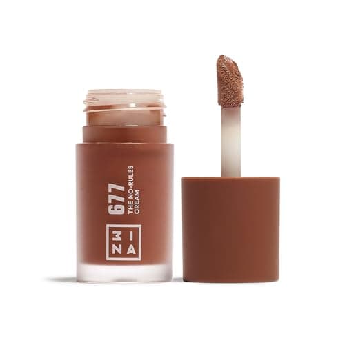 Image of 3INA MAKEUP - The No-Rules Cream 677 - Neutral Brown Liquid Blush for Eyes Lips & Cheeks w Sweet Almond Oil - Cream Blush