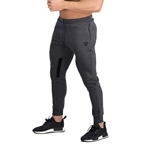 Image of BROKIG Mens Breathable Tracksuit Bottoms, Slim Fit Gym Running Trousers Jogging Joggers Bottoms Activewear Sweat Pants (Small, Dark Gray)
