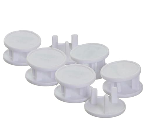 Image of Dreambaby Home Baby Safety Socket Plug Covers - Electrical Outlet Protector Guard - 12 Pack - White - Model F18244