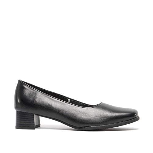 Image of Mod Comfys TARA Ladies Low Block Heel Court Shoes Black UK 8