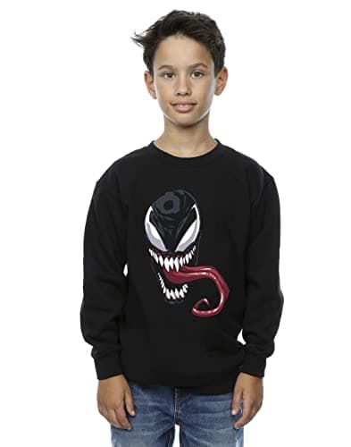 Image of Marvel Boys Venom Face Sweatshirt Black 9-11 Years