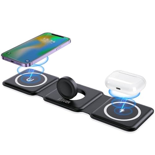 Image of Elegon 3 Ultra-Fast Wireless Charger – 3-in-1 Charging Station 100W with 2 USB-C & 2 USB-A Ports, Fast Charger for Phone, Smartwatch & earphones