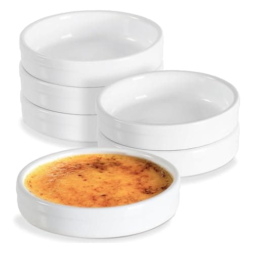 Image of Aboiledy Ramekins 4 Oz, Creme Brulee Ramekins Oven Safe Ceramic Shallow Souffle Dishes for Baking Custard, Quiche Pans 6pack
