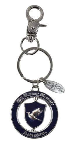 Image of GWCC Licensed Harry Potter House Spinner Keyrings, Platform 9 3/4 and Hedwig Spinner Keychain, Harree Birthday and Hedwig Keyrings, 8 Styles (Ravenclaw Spinner)