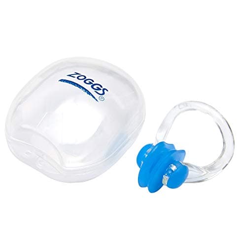 Image of Zoggs Unisex Soft Silicone Swimming Nose Clip with Case, Blue/Clear, One Size