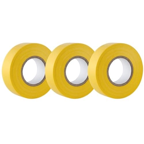 Image of GTSE Yellow Electrical Tape, 19mm x 20m, Strong Self-Adhesive PVC Insulation Tape for Insulating, Repairing and Protecting Electrical Wires, 3 Rolls