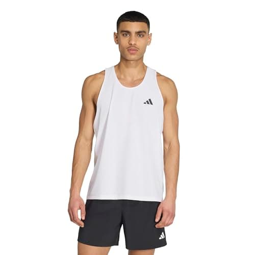 Image of adidas Women's Own The Run Tank T-Shirt, White/Opulent Garden, 3XL
