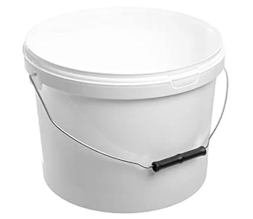Image of 5 X 10 LITRE PLASTIC BUCKETS WITH LIDS, HARD WEARING BUCKET METAL HANDLED
