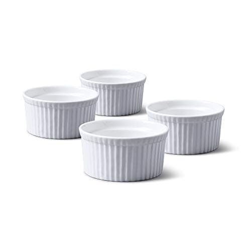 Image of WM Bartleet & Sons 1750 TSET40 Set of 4 Traditional Porcelain Ramekins 9cm Diameter– White
