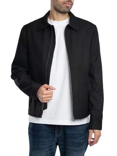 Image of Ted Baker Men's Henry J Wool Blend Harrington Jacket, Black, XL