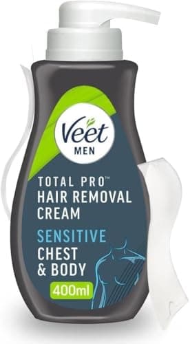 Image of Veet Men Hair Removal Cream 400ml - Hydrating Chest & Body Remover for Smooth, Cut-Free Results, Moisturizing Formula for Delicate Skin