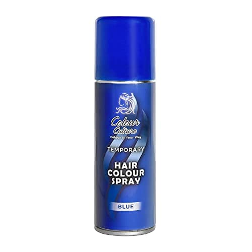 Image of Colour Culture Hair Colour Spray 125ml-Blue, Temporary Coloured Hair Dye, Hurtless Easy Wash-Out Hairspray, Washable Hair Colour Spray for Halloween & Theme Party, Fancy Dress Up, For Kids Adults
