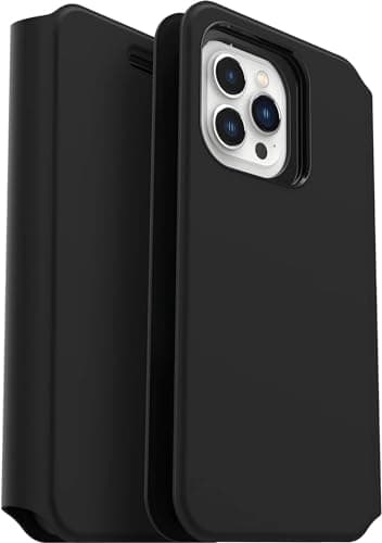 Image of OtterBox Strada Via Folio Case for iPhone 13 Pro Max/ 12 Pro Max with Card Holder - Non Retail Packaging - Black