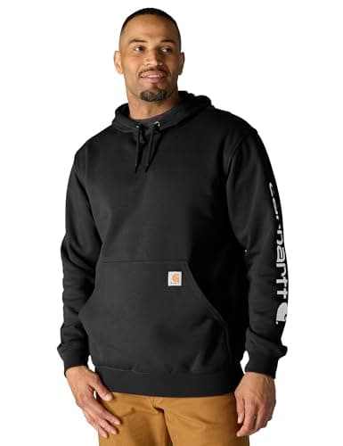 Image of Carhartt Men's Loose Fit Midweight Logo Sleeve Graphic Sweatshirt, Black, S