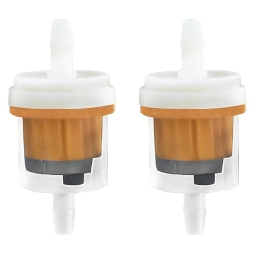 Image of Small Inline Fuel Filter Twin Pack - Universal Fit for 6mm & 8mm Fuel Lines - Compatible with Motorcycles, Lawn Mowers, Quad Bikes, Generators & Car Engines (2 Pcs)