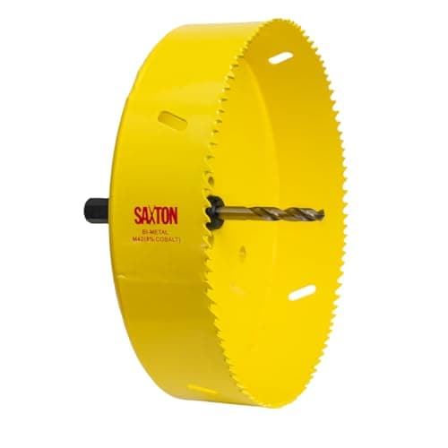 Image of Saxton HSS Hole Saw Cutter M42 Bi-Metal 8% Cobalt Heavy Duty + Arbor (14mm – 230mm) (152mm + Arbor)